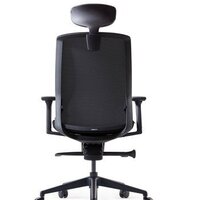 Офисное кресло Bestuhl J1 Black Pl с подголовником и подлокотником (черная сетка/черная ткань) - Изображение №5 — Chaika Market
