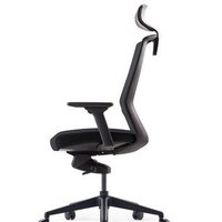 Офисное кресло Bestuhl J1 Black Pl с подголовником и подлокотником (черная сетка/черная ткань) - Изображение №3 — Chaika Market