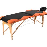 Массажный стол Atlas Sport складной 2-с 60 см деревянный (черно-оранжевый) — Chaika Market
