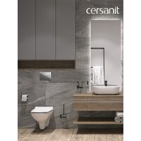 Унитаз подвесной Cersanit Carina New Clean On с инстал. Link Pro (с кнопкой Corner 64108 хром глянцевый) - Изображение №15 — Chaika Market
