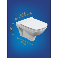 Унитаз подвесной Cersanit Carina New Clean On с инстал. Link Pro (с кнопкой Corner 64108 хром глянцевый) - Изображение №9 — Chaika Market
