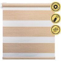 Рулонная электроштора НеоФьюжен Юпитер 170х250 левая (бежевый, белая фурнитура) — Chaika Market