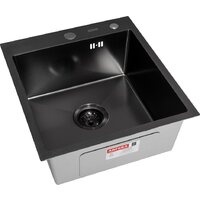 Кухонная мойка ARFEKA Eco AR мойка 450*500, коландер, дозатор Black Decor - Изображение №4 — Chaika Market