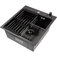 Кухонная мойка ARFEKA Eco AR мойка 450*500, коландер, дозатор Black Decor - Изображение №3 — Chaika Market