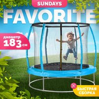 Батут Sundays Favorite Premium 6FT (голубой, с сеткой) — Chaika Market