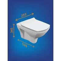 Унитаз подвесной Cersanit Carina New Clean On с инстал. Link Pro (с кнопкой Twins 63534 черный/золото) - Изображение №9 — Chaika Market