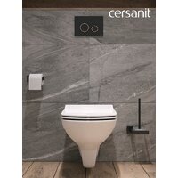 Унитаз подвесной Cersanit Carina New Clean On с инстал. Link Pro (с кнопкой Twins 63534 черный/золото) - Изображение №16 — Chaika Market