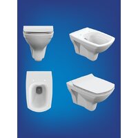 Унитаз подвесной Cersanit Carina New Clean On с инстал. Link Pro (с кнопкой Twins 63534 черный/золото) - Изображение №10 — Chaika Market