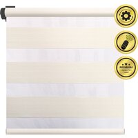 Рулонная электроштора НеоФьюжен Юпитер 160х250 правая (слоновая кость, черная фурнитура) — Chaika Market