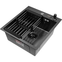 Кухонная мойка ARFEKA Eco AR мойка 450*500, коландер, дозатор Black - Изображение №3 — Chaika Market