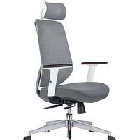 Офисное кресло Norden Имидж Gray 2 YS-0817H(FY+FY)W (белый пластик/серая ткань) — Chaika Market