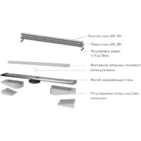 Трап/канал Berges Wasserhaus B1 Keramik 900 (матовый хром) - Изображение №6 — Chaika Market