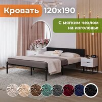 Кровать Домаклево Лофт Компакт 120x190 (черный/черный велюровый чехол) - Изображение №4 — Chaika Market