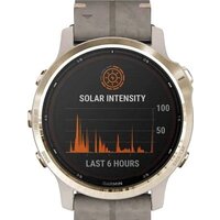 Умные часы Garmin Fenix 6S Pro Solar (светло-золотистый, замша) - Изображение №6 — Chaika Market