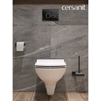 Унитаз подвесной Cersanit Carina New Clean On с инстал. Link Pro (с кнопкой Twins 64117 стекло черный) - Изображение №16 — Chaika Market