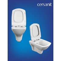 Унитаз подвесной Cersanit Carina New Clean On с инстал. Link Pro (с кнопкой Twins 64117 стекло черный) - Изображение №11 — Chaika Market