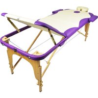 Массажный стол Atlas Sport 70 см складной 3-с деревянный (кремово-фиолетовый) - Изображение №2 — Chaika Market