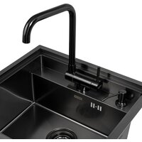 Кухонная мойка ARFEKA AF 520*490 + AF FSS304 + ZP DS BLACK PVD NANO — Chaika Market