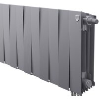 Биметаллический радиатор Royal Thermo PianoForte 300 Silver Satin (10 секций) нижнее подключение — Chaika Market