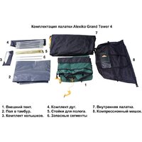 Кемпинговая палатка AlexikA Grand Tower 4 (зеленый) - Изображение №10 — Chaika Market
