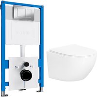 Унитаз подвесной Lauter Sulzdorf с микролифтом и кнопкой смыва 219701J (белый/хром) — Chaika Market