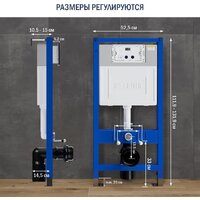 Унитаз подвесной Lauter Square 214903 с кнопкой 219701HD (узкая, хром) - Изображение №24 — Chaika Market