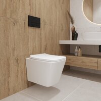 Унитаз подвесной Lauter Square 214903 с кнопкой 219701HD (узкая, хром) - Изображение №9 — Chaika Market