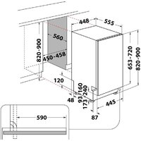 Встраиваемая посудомоечная машина Whirlpool WSIE 2B19 C - Изображение №9 — Chaika Market