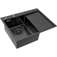Кухонная мойка ARFEKA ECO AR 650*500 L BLACK PVD NANO — Chaika Market