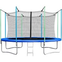 Батут Atlas Sport 374 см - 12ft (с лестницей, внутренняя сетка, синий) — Chaika Market