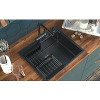 Кухонная мойка ARFEKA Eco AR 600*500 Black PVD Nano - Изображение №7 — Chaika Market