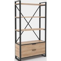 Стеллаж Hype Mebel Стандарт Люкс 80x200 (черный/дуб галифакс натуральный) - Изображение №1 — Chaika Market