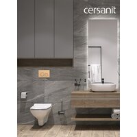 Унитаз подвесной Cersanit Carina New Clean On с инстал. Link Pro (с кнопкой Twins 63524 золото матовый) - Изображение №15 — Chaika Market