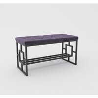 Банкетка Hype Mebel Квадро Люкс (черный/фиолетовый) — Chaika Market