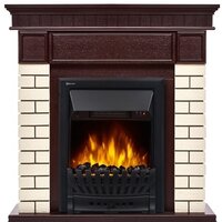 Портал Firelight Bricks Classic (камень бежевый/шпон темный дуб) — Chaika Market