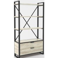 Стеллаж Hype Mebel Стандарт Люкс 80x200 (черный/древесина белая) - Изображение №1 — Chaika Market