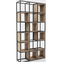 Стеллаж Hype Mebel Грос 105x210 (черный/дуб галифакс натуральный) - Изображение №1 — Chaika Market