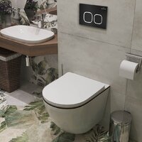 Унитаз подвесной Roxen Antares Black в комплекте с инсталляцией StounFix Dual Fresh 6 в 1 964755 (кнопка: черный матовый) - Изображение №12 — Chaika Market