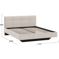 Кровать Трия Элис тип 1 с мягкой обивкой 160x200 (велюр бежевый) - Изображение №3 — Chaika Market