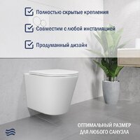 Унитаз подвесной Lauter Longer 2110822 + TECE Kit 9400412 с кнопкой (хром) - Изображение №7 — Chaika Market