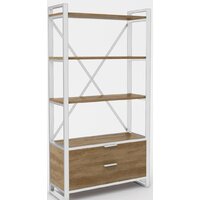 Стеллаж Hype Mebel Стандарт Люкс 80x200 (белый/дуб галифакс олово) - Изображение №1 — Chaika Market