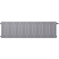 Биметаллический радиатор Royal Thermo PianoForte 300 Silver Satin (16 секций) нижнее подключение — Chaika Market