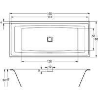 Ванна Riho Still Square Led 180x80 BR0100500K00130 (правая, без ножек) - Изображение №2 — Chaika Market