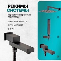 Душевая система  Grocenberg GB5089BL-1 (черный матовый) - Изображение №10 — Chaika Market