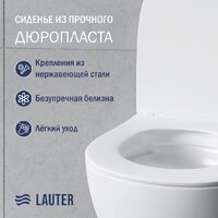 Унитаз подвесной Lauter Sulzdorf с микролифтом и кнопкой смыва 219704F (белый/черный) - Изображение №6 — Chaika Market