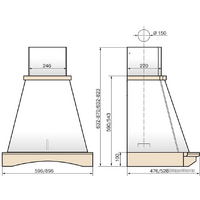 Кухонная вытяжка Elikor Ротонда 90П-650-П3Д (бежевый/дуб неокрашеный) (941556) - Изображение №3 — Chaika Market