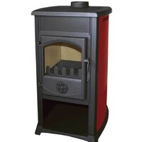 Свободностоящая печь-камин Bella Thalia Grande (бордовый/черный) — Chaika Market