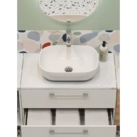  Cersanit Столешница Stone Aura 63854 (светло-серый сатиновый) - Изображение №5 — Chaika Market