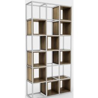 Стеллаж Hype Mebel Грос 105x210 (белый/дуб галифакс олово) - Изображение №1 — Chaika Market