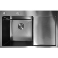 Кухонная мойка Stellar Decor S7850NB-L-D (нано черный) - Изображение №8 — Chaika Market